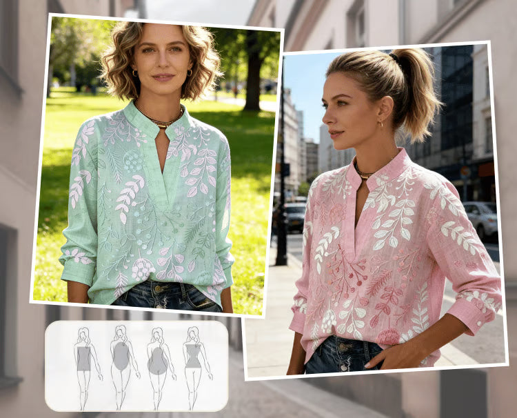 🌸🌸The Stand Collar Floral Blouse
