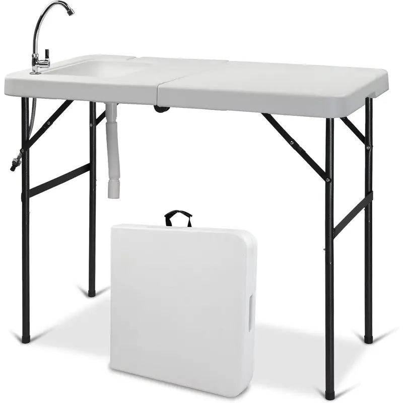 💥Clearance Sale 🐟 Folding Fish Cleaning Table 🪣 Stainless Steel Sink 🚿 Portable Outdoor Prep Station