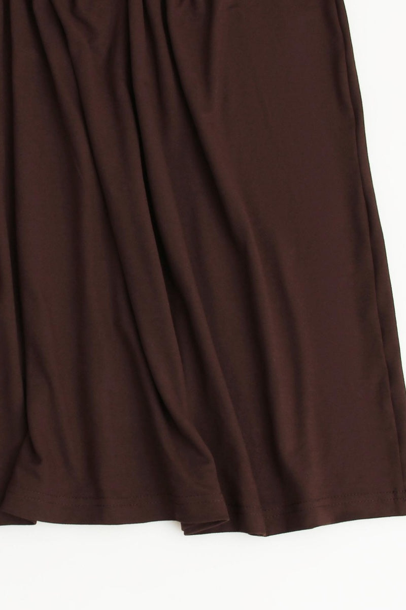 🤩🤩Women's Long Fitted Coffee Dress, Large Round Neck Short Sleeve Pocket Sleepwear
