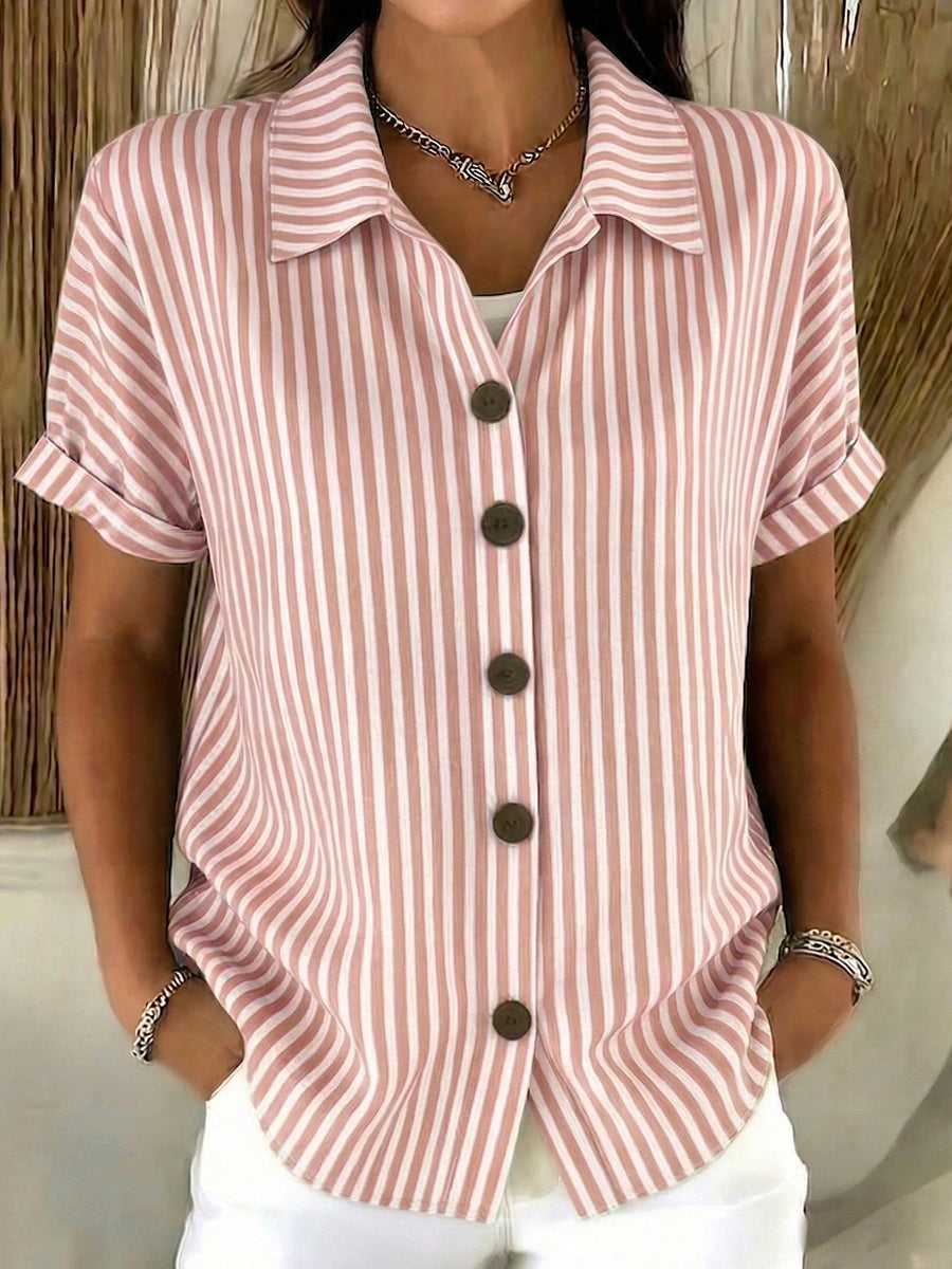 🤩🤩Classic Striped Cotton-linen Button-up Shirt(Buy 2 Free Shipping)