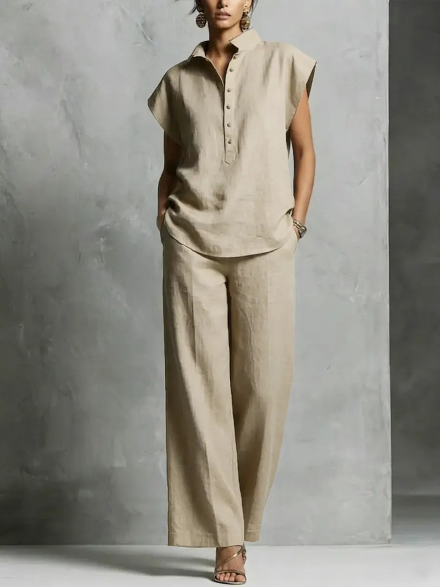 🤩🤩Women's Simple And Comfortable Cotton-linen Set