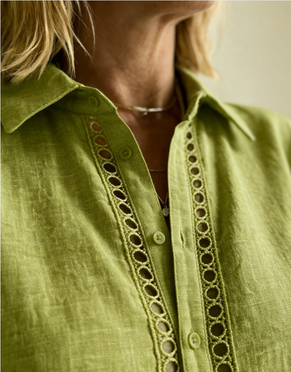 🤩🤩Casual Patchwork Openwork Webbing Linen And Cotton Shirt(Buy 2 Free Shipping)