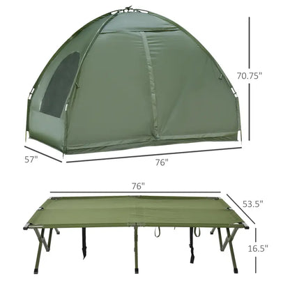 💥Clearance Sale 🏕️ 4-in-1 Camping Cot Tent 🛏️ Foldable Bed w/ Air Mattress 🌿 Outdoor Travel Set
