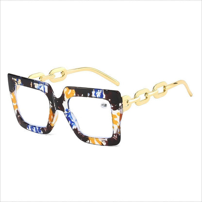 📦📦Lastday 70%OFF-Women’s Oversized Square Chain Reading Glasses(1set-6pcs)