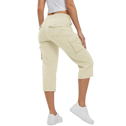 📦📦Womens Lightweight Capris Hiking Pants 6 Pockets Quick Dry Cargo Outdoor Trip Loose Shorts COMFY  MOMS OVER 30