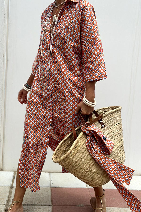 🤩🤩Classic Striped Lace-Up Shirt Dress