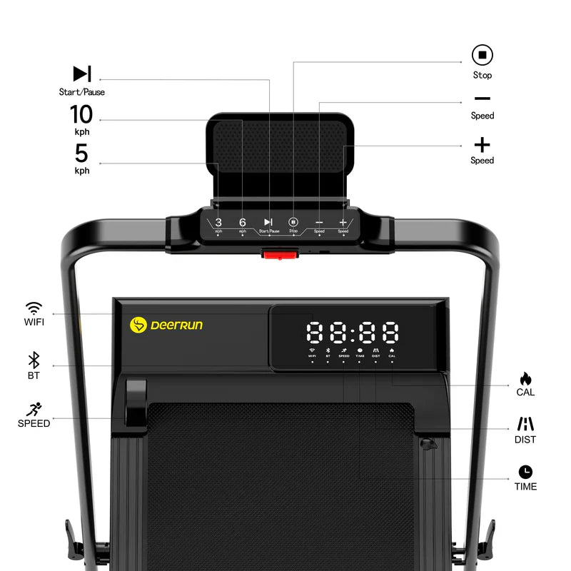 🎉DeerRun A5 PRO Vitality – 2026 Smart 2-in-1 Foldable Treadmill, Upgraded Chip & NFC Support | 12kph, 145kg