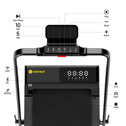 🎉DeerRun A5 PRO Vitality – 2026 Smart 2-in-1 Foldable Treadmill, Upgraded Chip & NFC Support | 12kph, 145kg