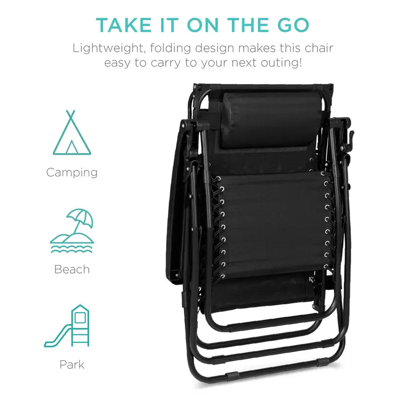 💥Clearance Sale Folding Zero Gravity Chair 🪑 w/ Canopy & Tray ☀️ Outdoor Lounge