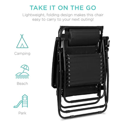 💥Clearance Sale Folding Zero Gravity Chair 🪑 w/ Canopy & Tray ☀️ Outdoor Lounge