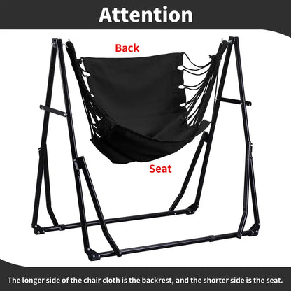 💥Clearance Sale Double Fabric Hammock Chair 🪑 w/ Stand 🌿 Easy Setup & Portable Design 💪