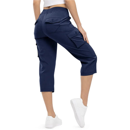 📦📦Womens Lightweight Capris Hiking Pants 6 Pockets Quick Dry Cargo Outdoor Trip Loose Shorts COMFY  MOMS OVER 30