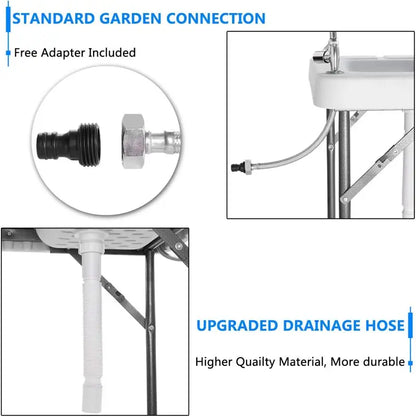 💥Clearance Sale 🐟 Folding Fish Cleaning Table 🪣 Stainless Steel Sink 🚿 Portable Outdoor Prep Station