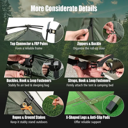 💥Clearance Sale 5-in-1 Camping Tent Cot 🏕️ Air Mattress + Sleeping Bag + Pillow 🛏️ Outdoor Combo