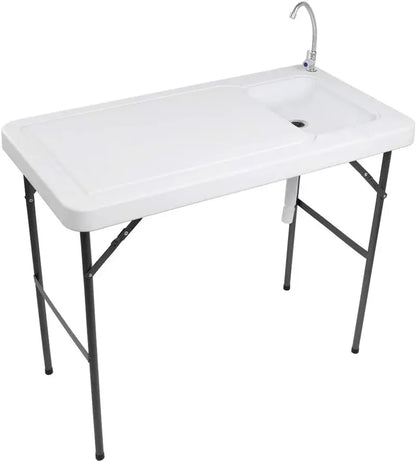 💥Clearance Sale 🐟 Folding Fish Cleaning Table 🪣 Stainless Steel Sink 🚿 Portable Outdoor Prep Station