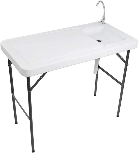 💥Clearance Sale 🐟 Folding Fish Cleaning Table 🪣 Stainless Steel Sink 🚿 Portable Outdoor Prep Station