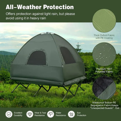 💥Clearance Sale 5-in-1 Camping Tent Cot 🏕️ Air Mattress + Sleeping Bag + Pillow 🛏️ Outdoor Combo