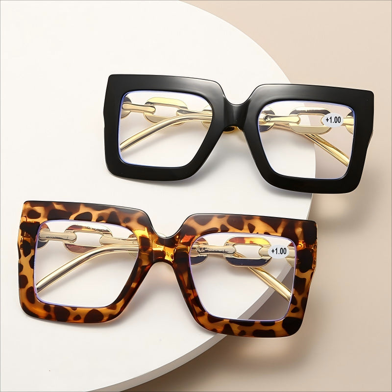 📦📦Lastday 70%OFF-Women’s Oversized Square Chain Reading Glasses(1set-6pcs)