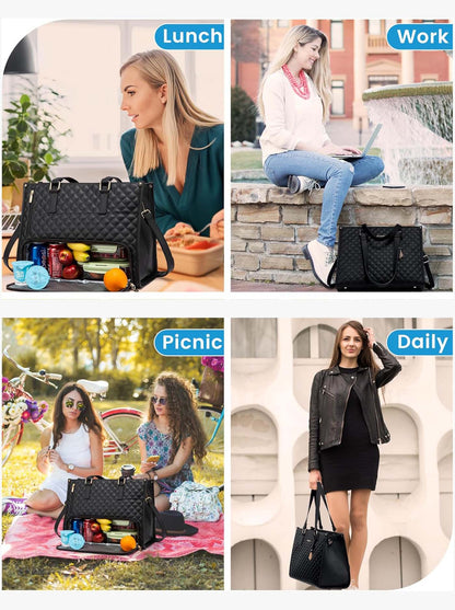 🤩🤩Stylish 3 in 1 Classic Tote Bag (With Matching Wallet) 15.6"