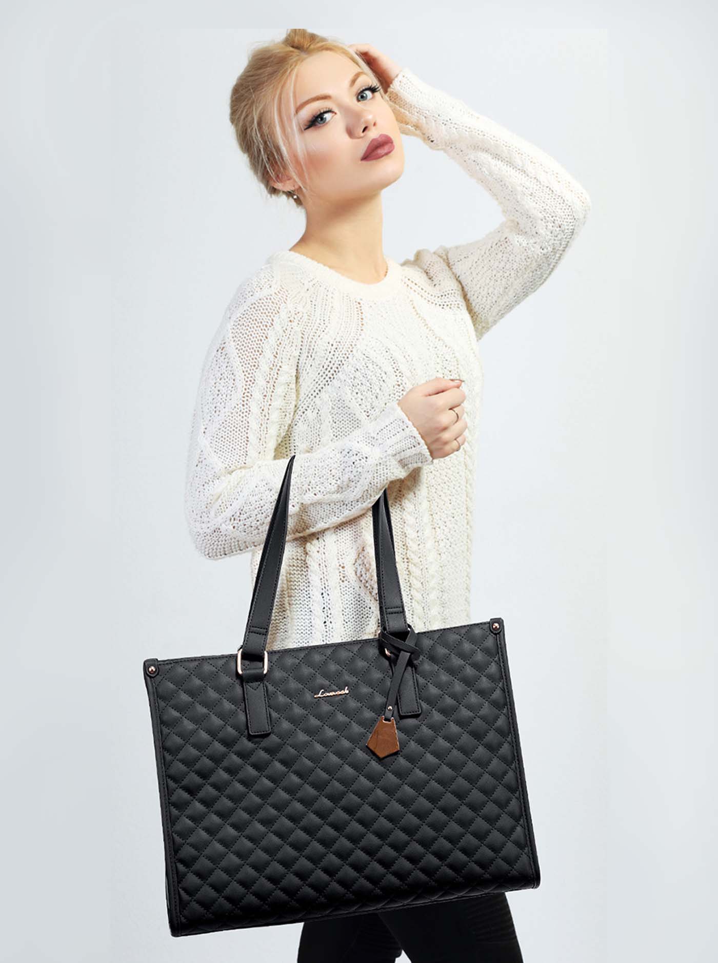 🤩🤩Stylish 3 in 1 Classic Tote Bag (With Matching Wallet) 15.6"