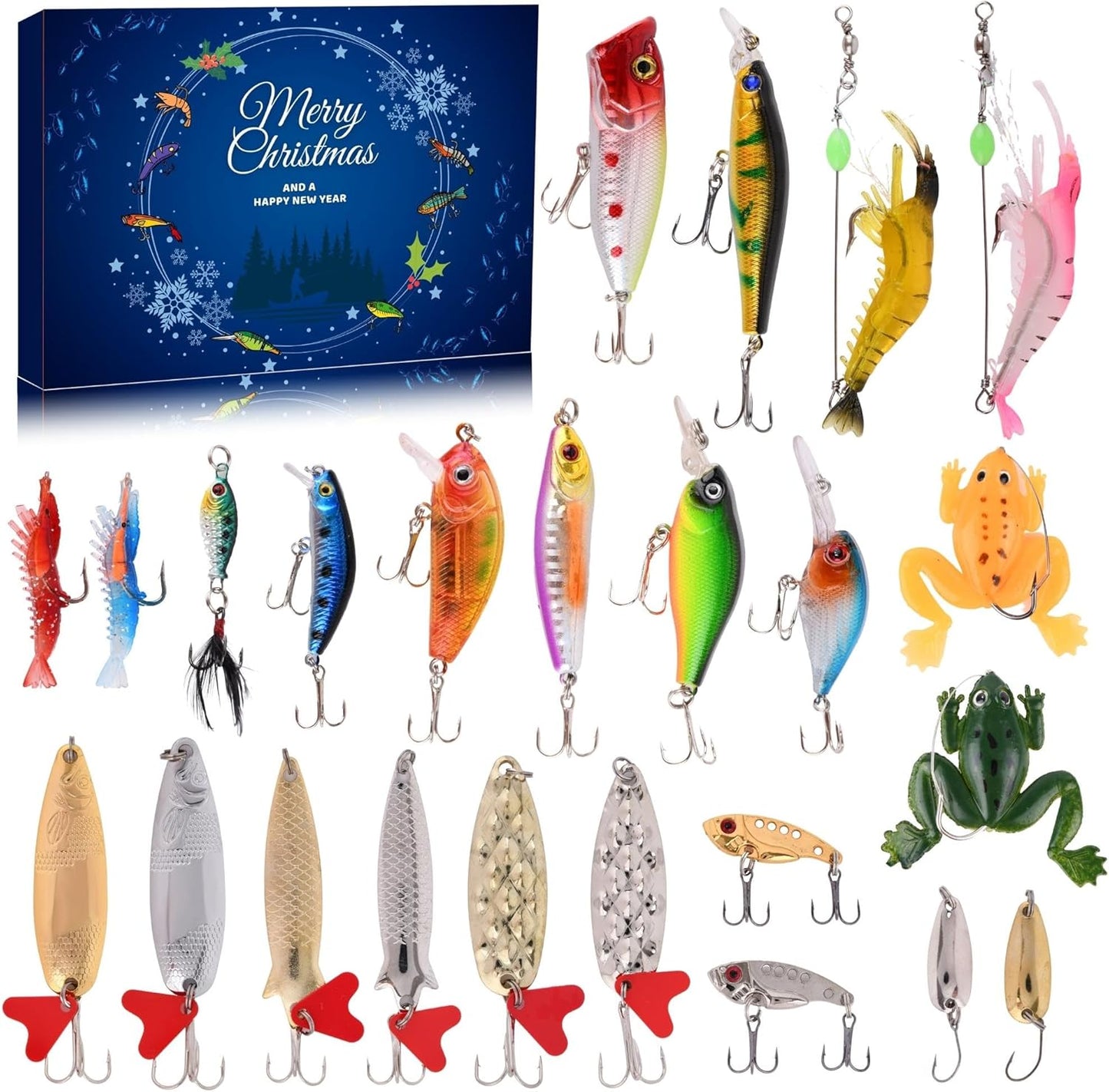 🏆Hot Sale⚡  Fishing Advent Calendar - 24 Days of Fishing Lures & Gifts