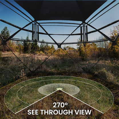 Vis Series 270 Degree See Through Hunting Blind | Portable 2 3 4 Person Ground Blind | Camo Pop Up Ddeer Blind for Deer & Hunters