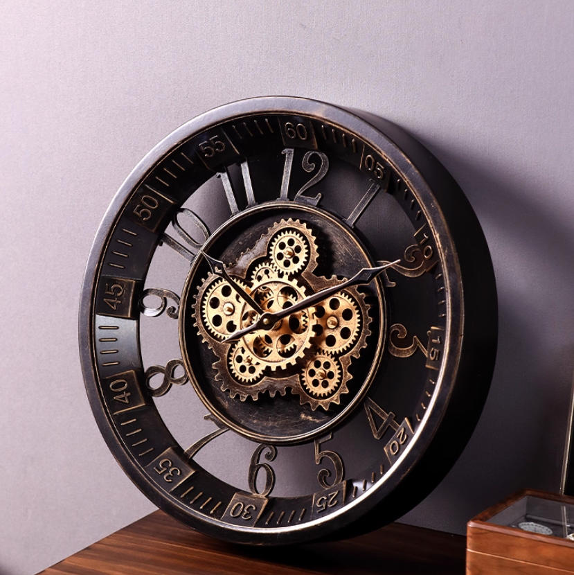 💎CLEARANCE Artistic French Vintage Gear Wall Clock ⏱️ Light Luxury Living Room Decor