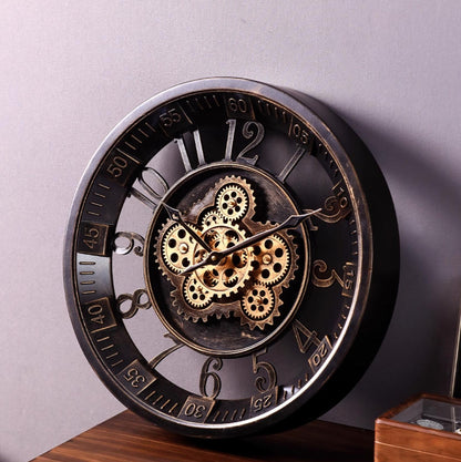 💎CLEARANCE Artistic French Vintage Gear Wall Clock ⏱️ Light Luxury Living Room Decor