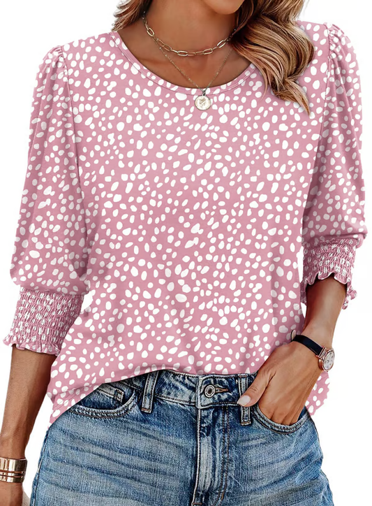 📦📦LAST DAY SAVE 49% ⏰ Women Dressy Casual 3/4 Length Sleeve Blouses with Smocked Cuffs