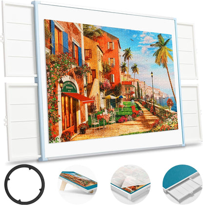 🎁Rotating Puzzle Board with Drawers and Cover,Tilt&Lazy Susan💥Buy 2 Get 2 Free