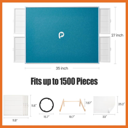 🎁Rotating Puzzle Board with Drawers and Cover,Tilt&Lazy Susan💥Buy 2 Get 2 Free