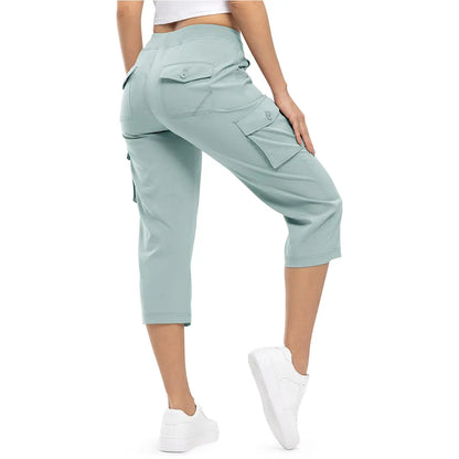 📦📦Womens Lightweight Capris Hiking Pants 6 Pockets Quick Dry Cargo Outdoor Trip Loose Shorts COMFY  MOMS OVER 30