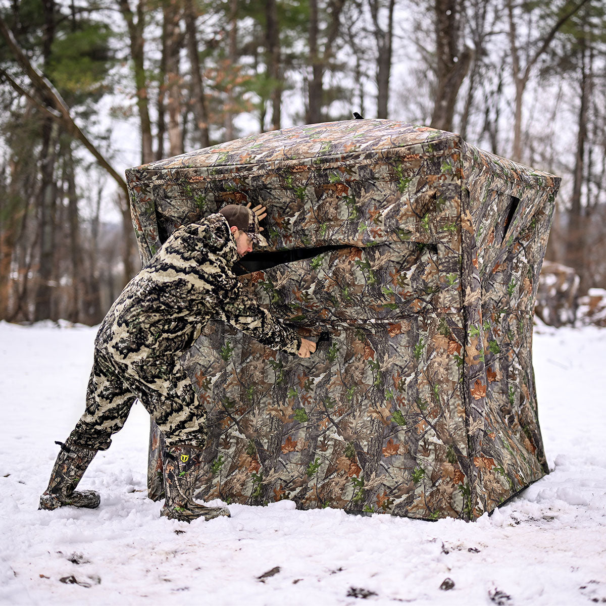 Vis Series 270 Degree See Through Hunting Blind | Portable 2 3 4 Person Ground Blind | Camo Pop Up Ddeer Blind for Deer & Hunters