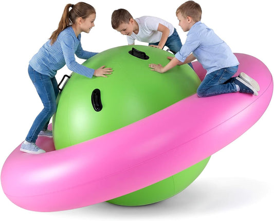 💥 Clearance Sale 🎉 8FT Inflatable Dome Rocker 🌈 Kids Seesaw Toy (250LBS) 🧒👧