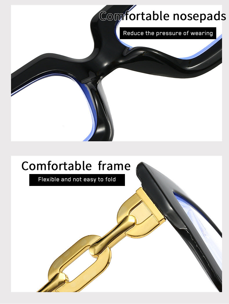 📦📦Lastday 70%OFF-Women’s Oversized Square Chain Reading Glasses(1set-6pcs)