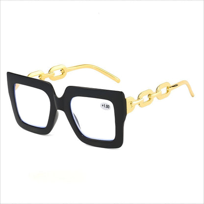 📦📦Lastday 70%OFF-Women’s Oversized Square Chain Reading Glasses(1set-6pcs)