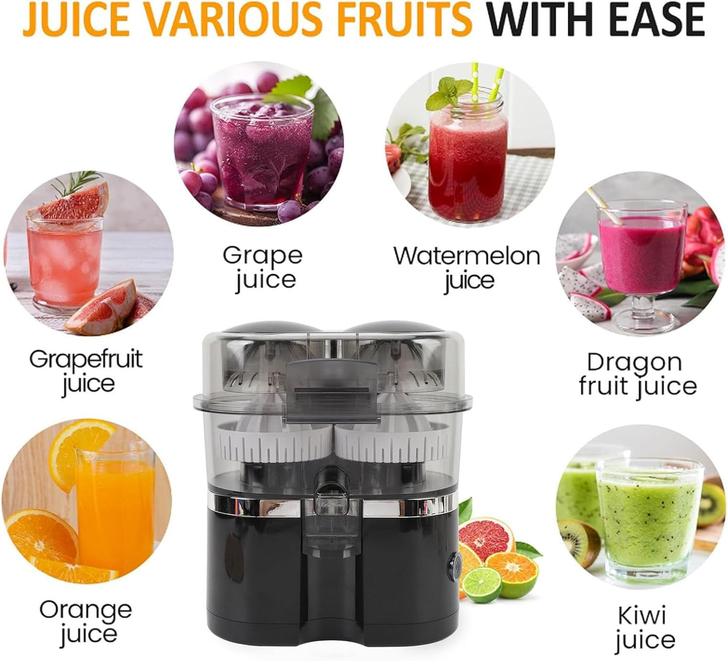 💥 Clearance Sale 🍊 Automatic Citrus Juicer ⚡ 100W Electric Orange & Lemon Squeezer 🧃 Easy Clean (US Plug)