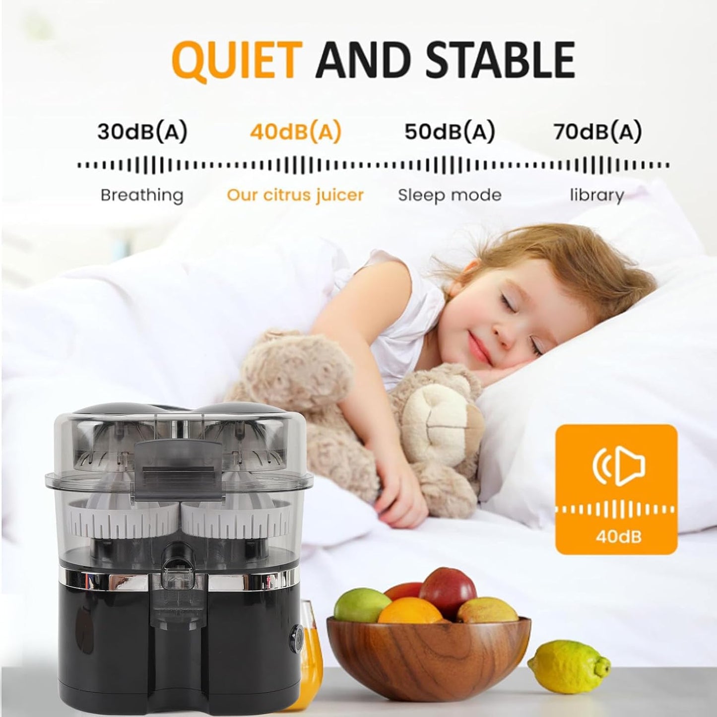 💥 Clearance Sale 🍊 Automatic Citrus Juicer ⚡ 100W Electric Orange & Lemon Squeezer 🧃 Easy Clean (US Plug)
