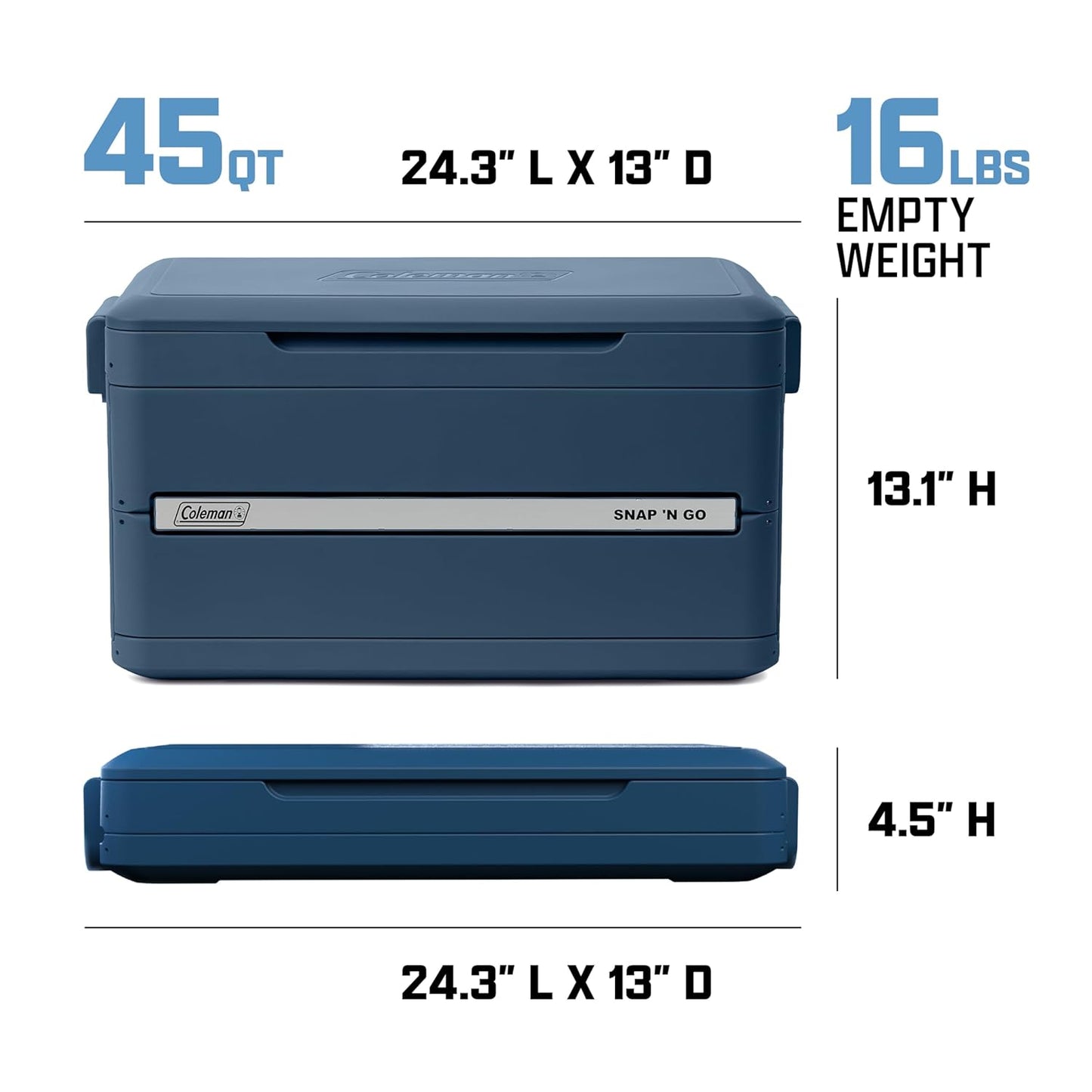 💥 Clearance Sale 💥 Collapsible Hard Cooler ❄️✨ 45-Quart Portable Cooler with Waterproof Liner 🧊
