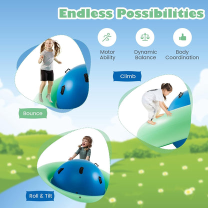 💥 Clearance Sale 🎉 8FT Inflatable Dome Rocker 🌈 Kids Seesaw Toy (250LBS) 🧒👧
