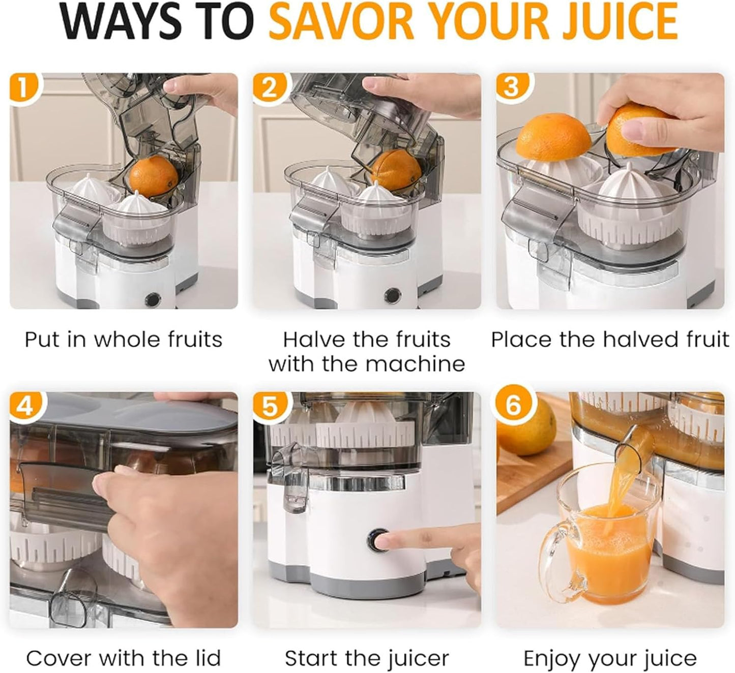 💥 Clearance Sale 🍊 Automatic Citrus Juicer ⚡ 100W Electric Orange & Lemon Squeezer 🧃 Easy Clean (US Plug)