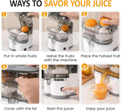 💥 Clearance Sale 🍊 Automatic Citrus Juicer ⚡ 100W Electric Orange & Lemon Squeezer 🧃 Easy Clean (US Plug)