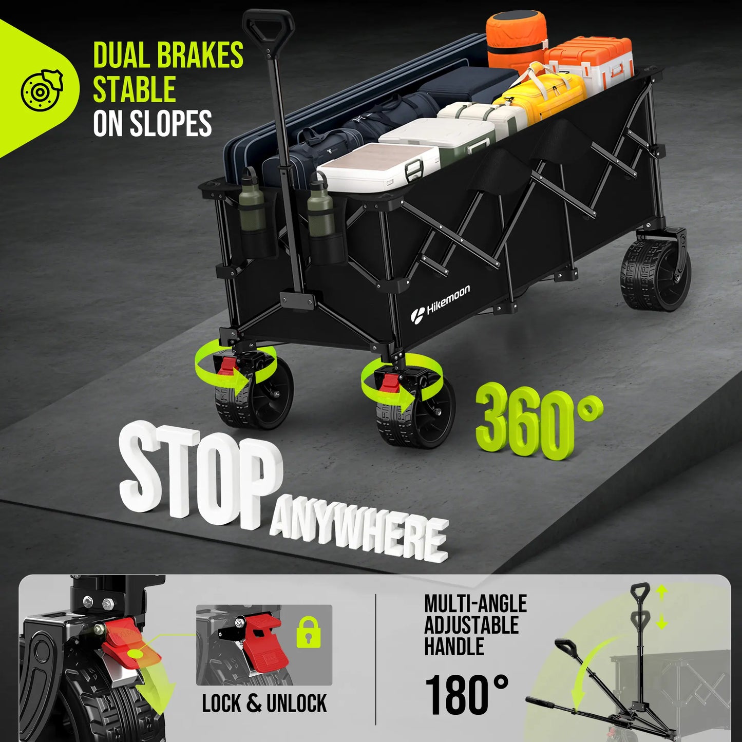💥Clearance Sale Heavy Duty Folding Wagon 🚙 All-Terrain Beach Cart 🌿 560LB Capacity 💪