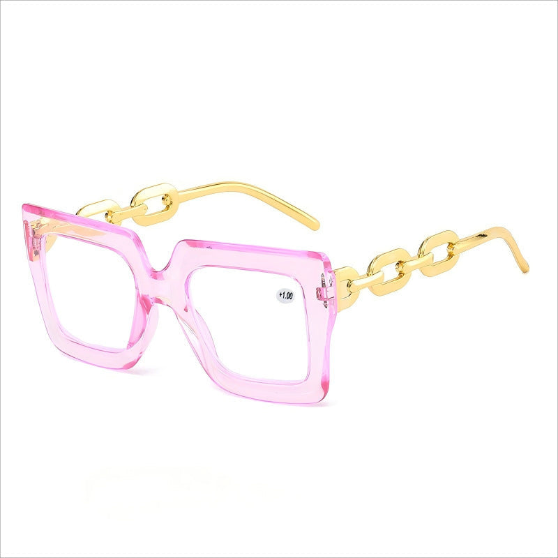 📦📦Lastday 70%OFF-Women’s Oversized Square Chain Reading Glasses(1set-6pcs)
