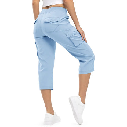 📦📦Womens Lightweight Capris Hiking Pants 6 Pockets Quick Dry Cargo Outdoor Trip Loose Shorts COMFY  MOMS OVER 30