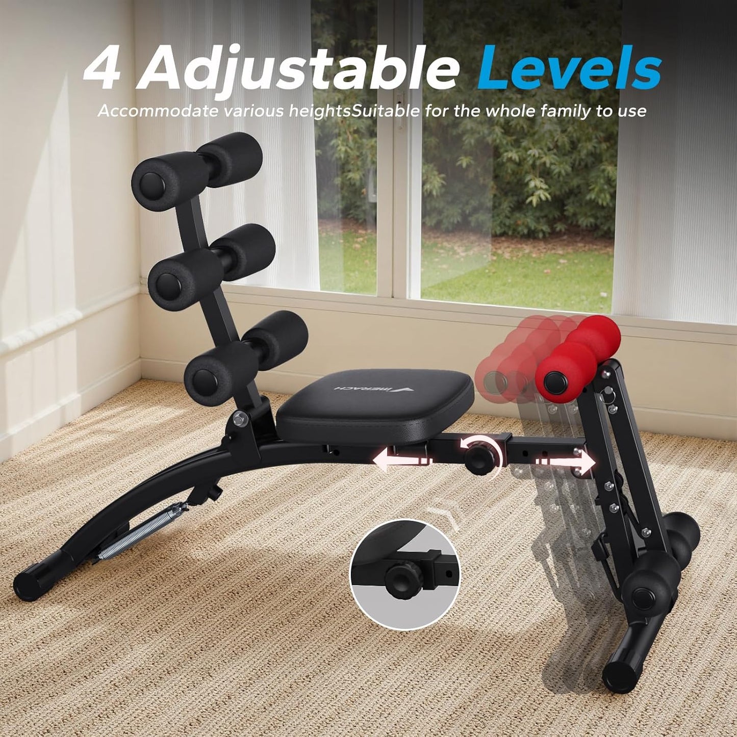 🚀MERACH Adjustable Ab Machine ✨ 300LBS | Home Gym Limited Offer