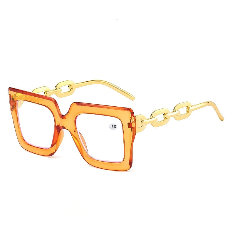 📦📦Lastday 70%OFF-Women’s Oversized Square Chain Reading Glasses(1set-6pcs)