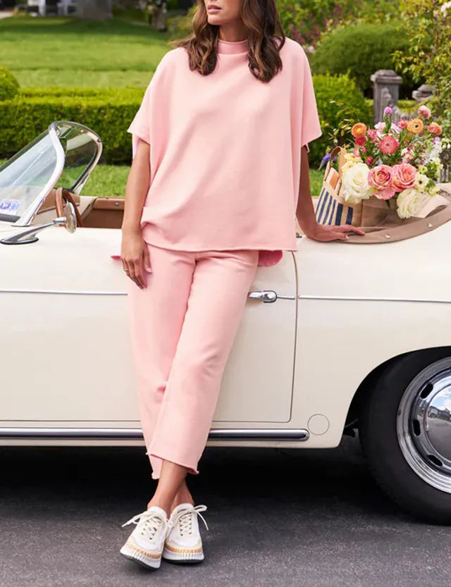 ⏰Hot Sale- Women's 3/4 Batwing Sleeve Capelet Wide Leg Pants Set(Buy 2 Free Shipping)