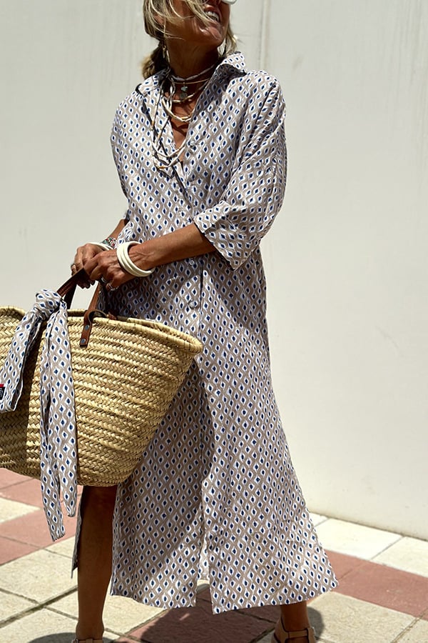 🤩🤩Classic Striped Lace-Up Shirt Dress