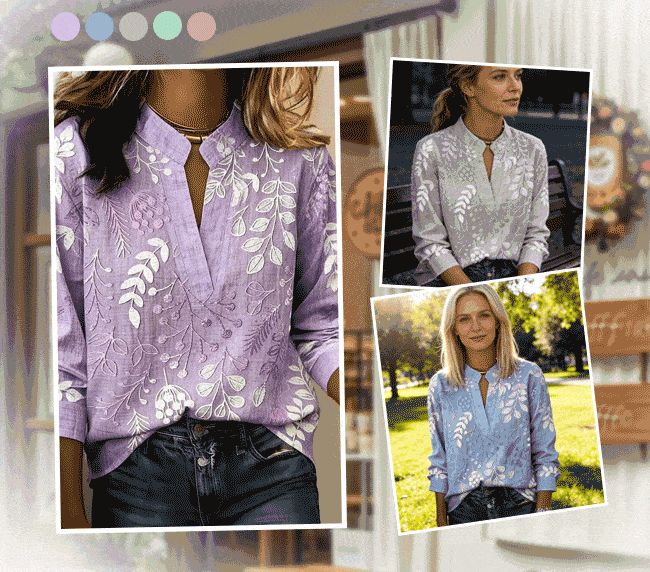 🌸🌸The Stand Collar Floral Blouse